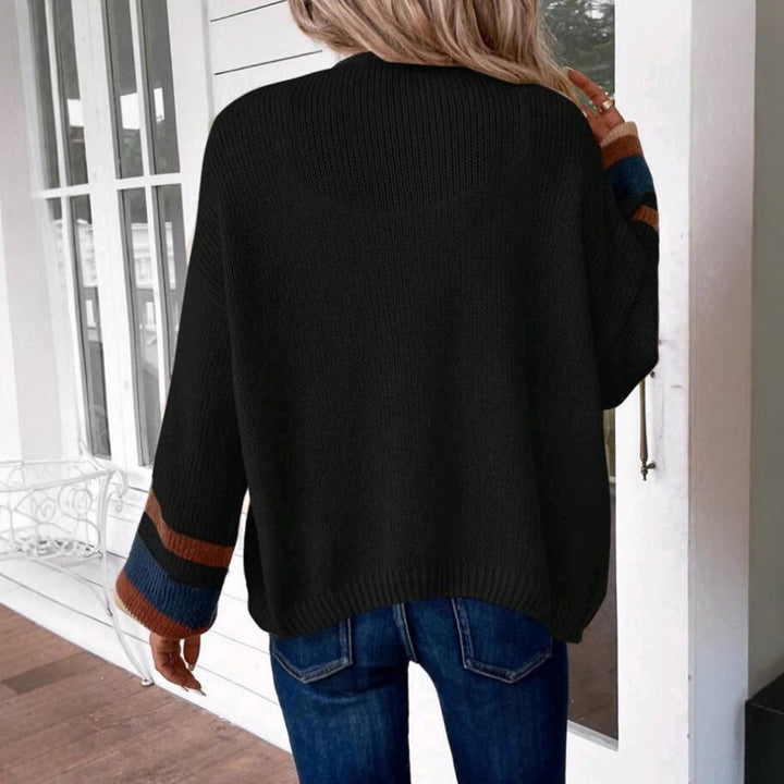 JANTHE™ - Comfy Open Front Striped Lantern Sleeve Cardigan - Maison Léa &amp; Lou