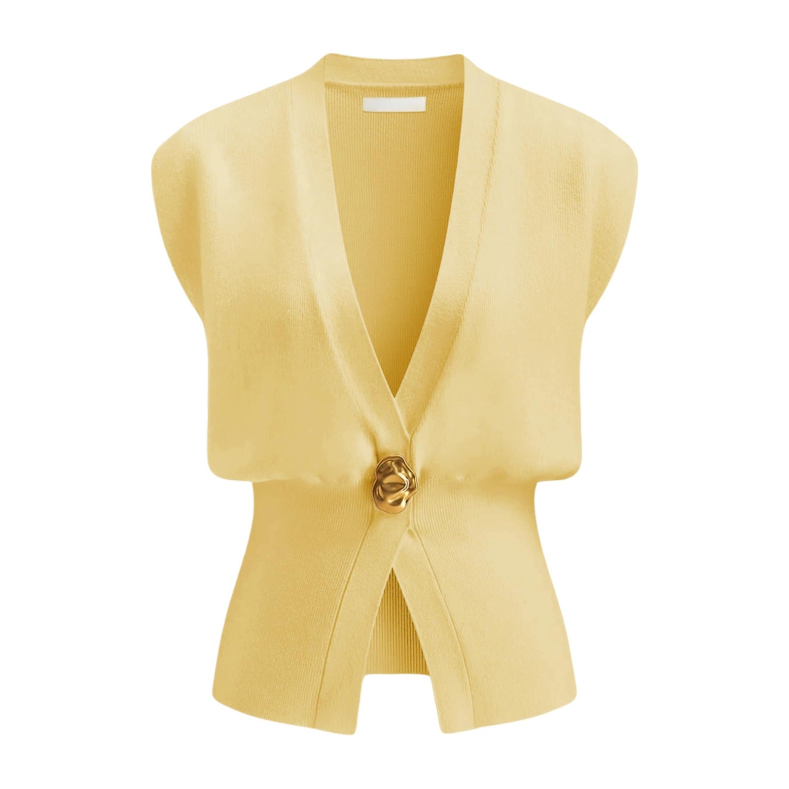 DAISY™ – Elegant V-Neck Button-Front Vest Top - Maison Léa & Lou