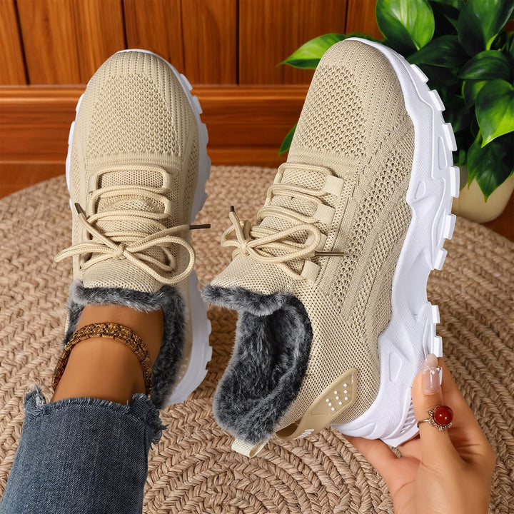 BRYDEE™ - Casual Fleece Lace-Up Lightweight Sneakers - Maison Léa &amp; Lou