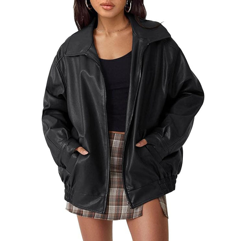 ANNETTE™ – Modern Oversized Vintage Inspired Biker Jacket - Maison Léa & Lou