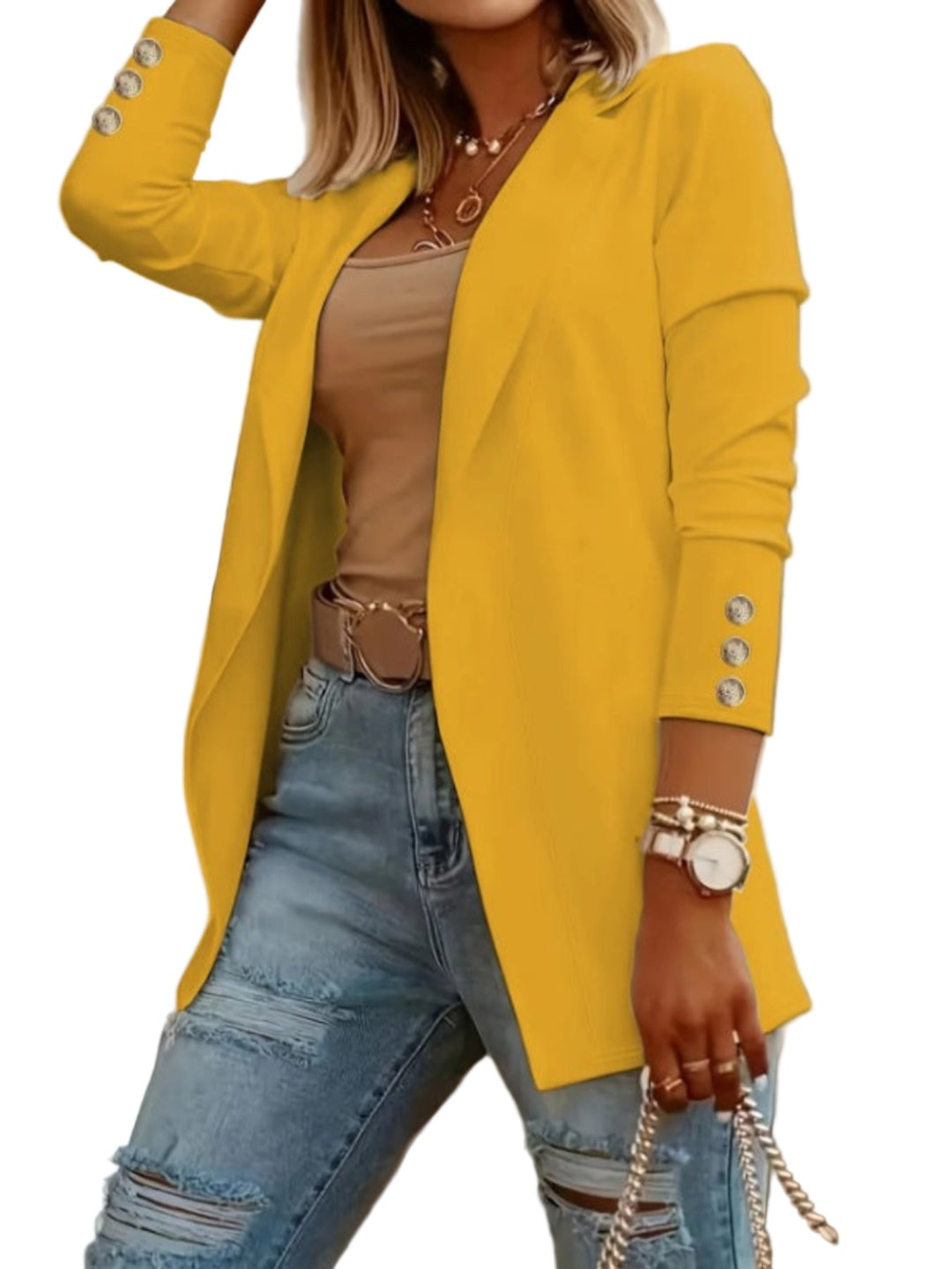 ODIN™ - Casual Long Sleeve Open Front Blazer - Maison Léa &amp; Lou