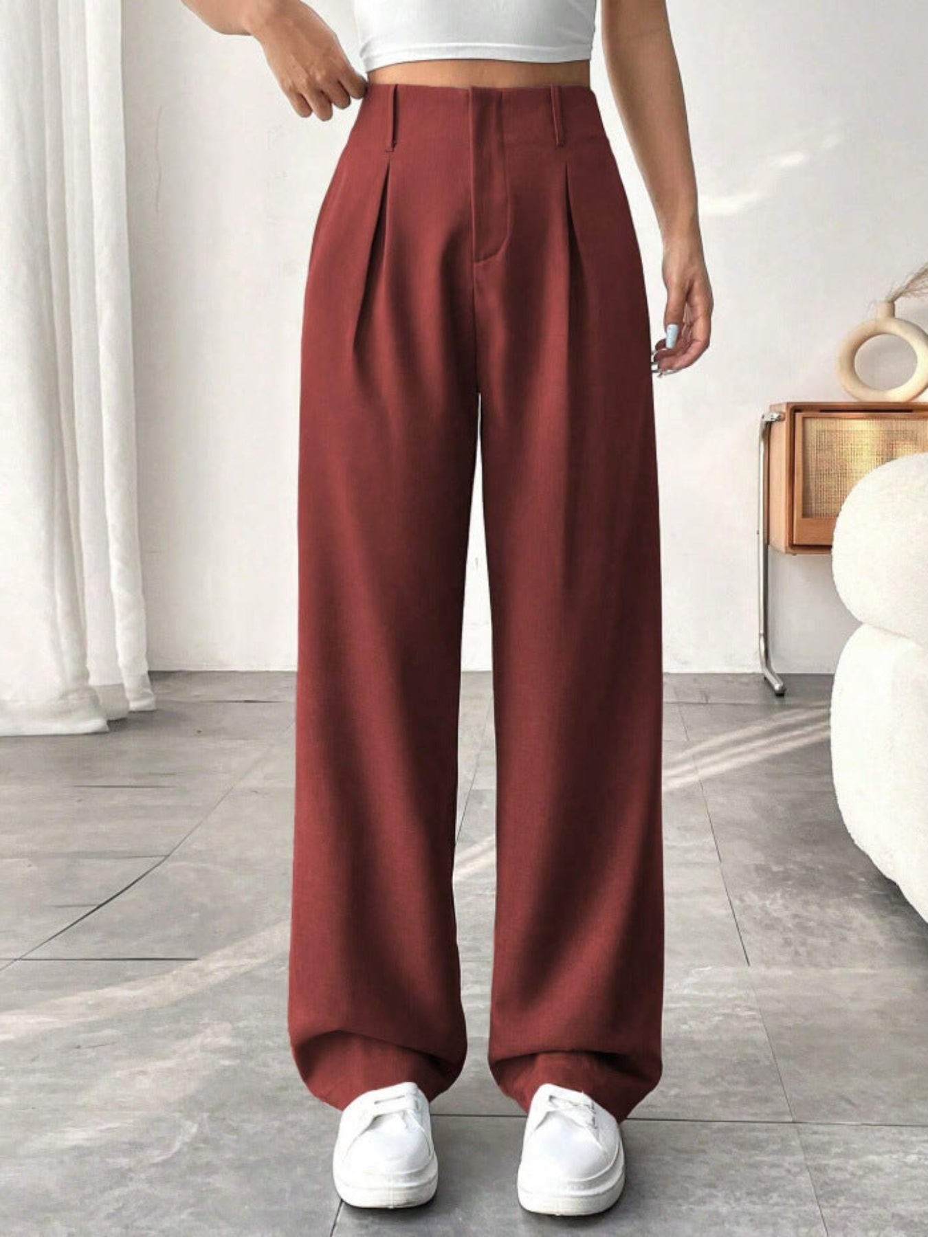 BELISIMA™ – Elegant Pleated Wide-Leg Office Trouser - Maison Léa & Lou