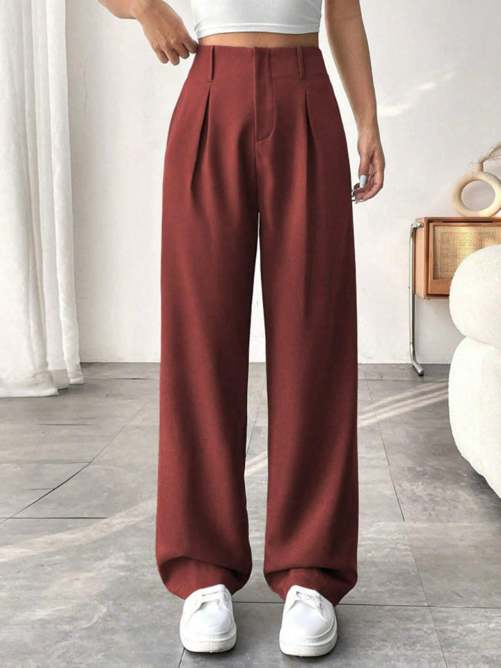 BELISIMA™ – Elegant Pleated Wide-Leg Office Trouser - Maison Léa &amp; Lou