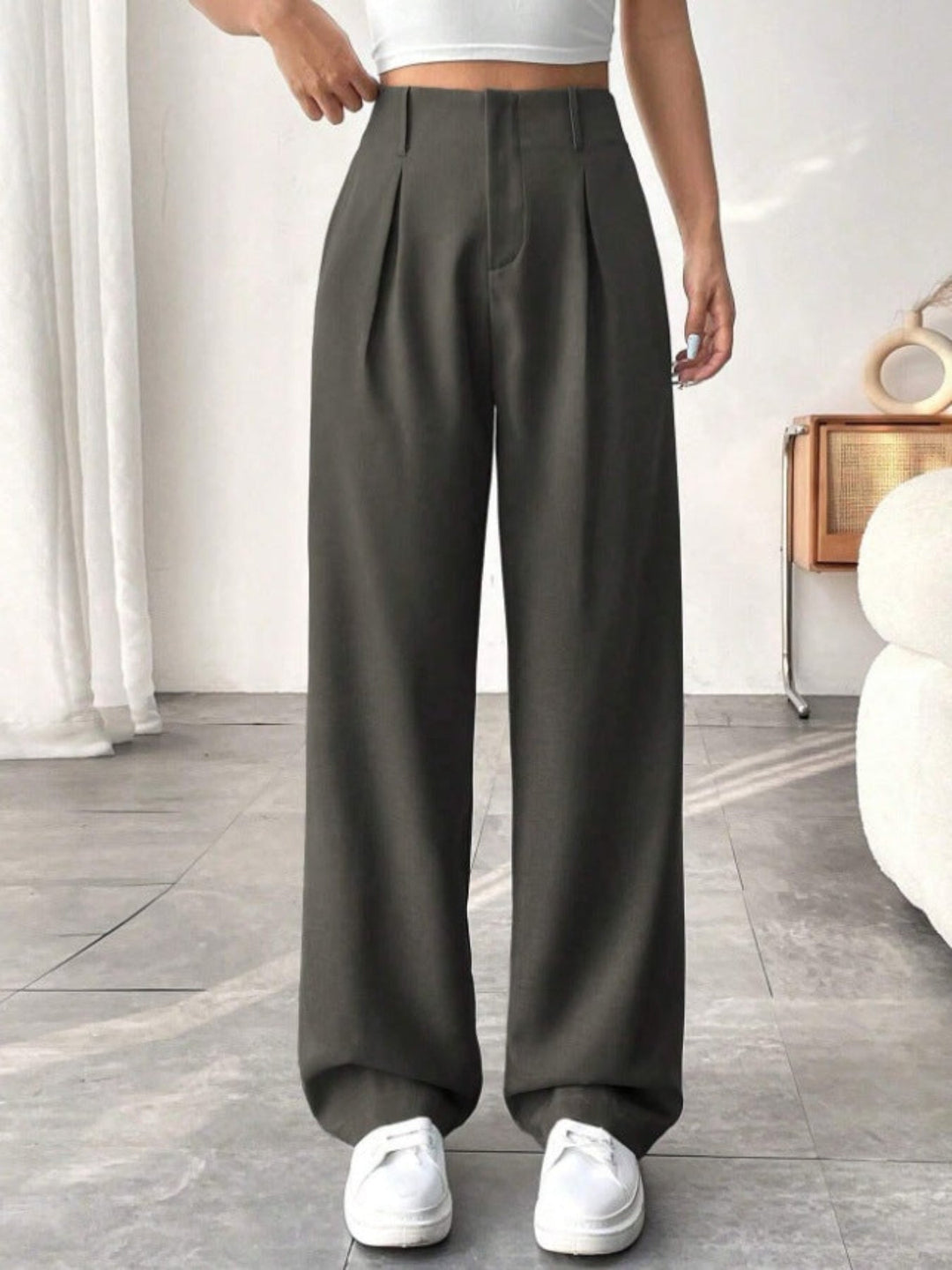BELISIMA™ – Elegant Pleated Wide-Leg Office Trouser - Maison Léa &amp; Lou