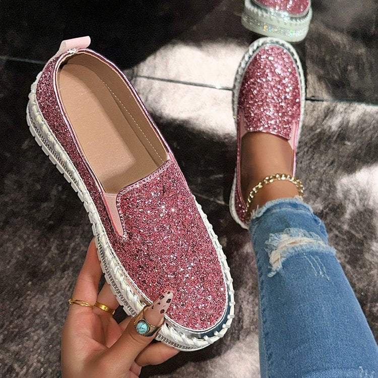 JAMILA™ - Chic Glitter Decorated Slip-On Loafers - Maison Léa & Lou