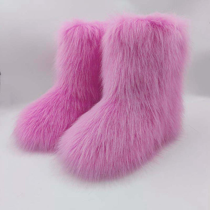 HIRA™ - Chic Trendy Furry Mid Length Winter Boots - Maison Léa &amp; Lou