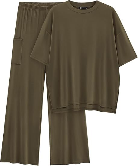 FILTA™ - Casual Basic Top and Elastic Waist Pants Set