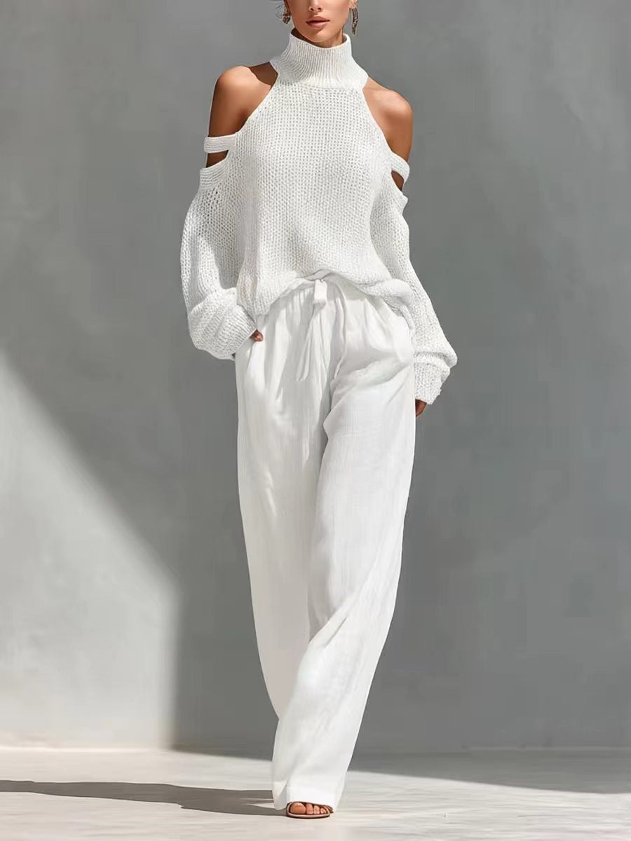Set di maglia e lino alla moda