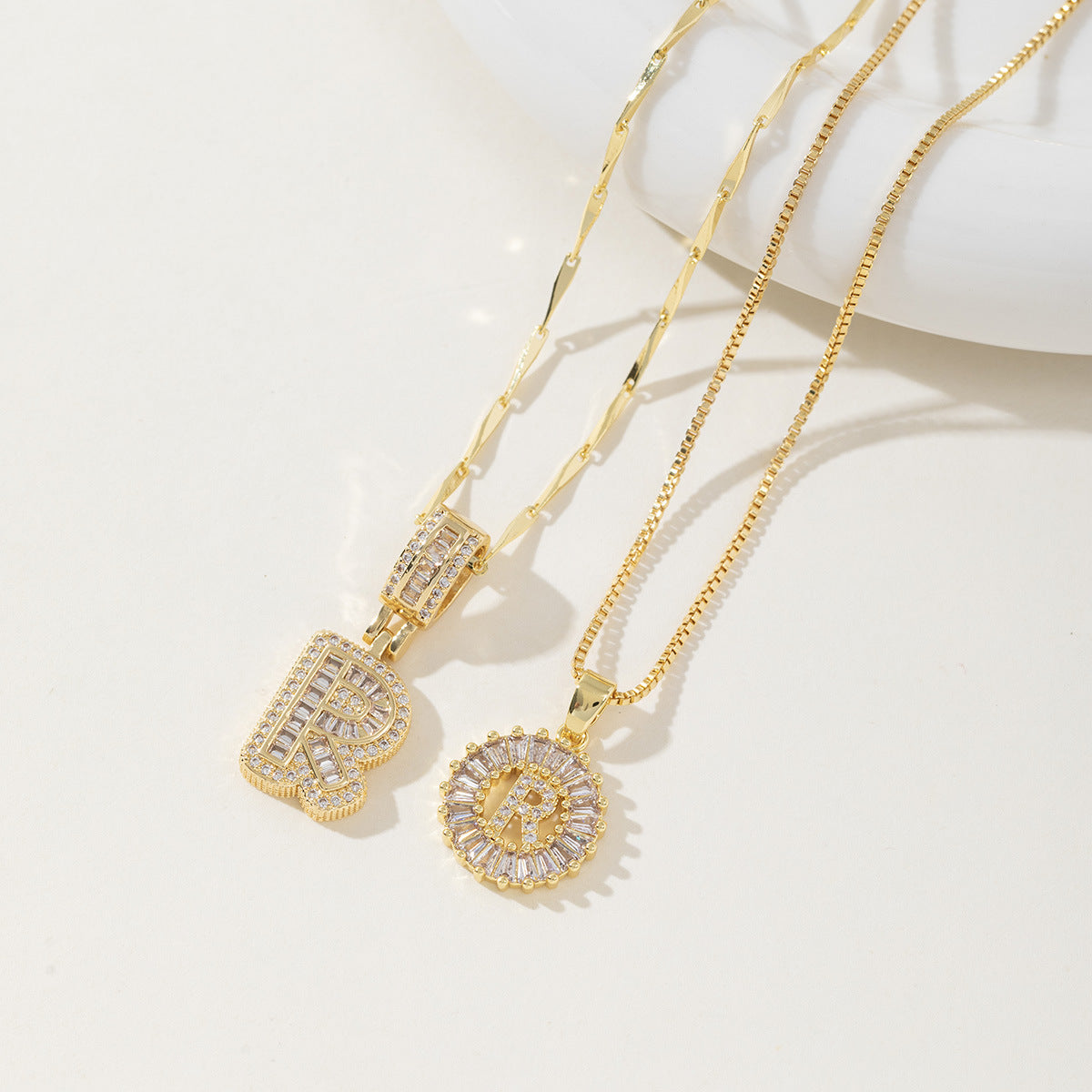 AISHA™ - Elegant 2-Pack Initial Letter Pendant Necklaces - Maison Léa & Lou