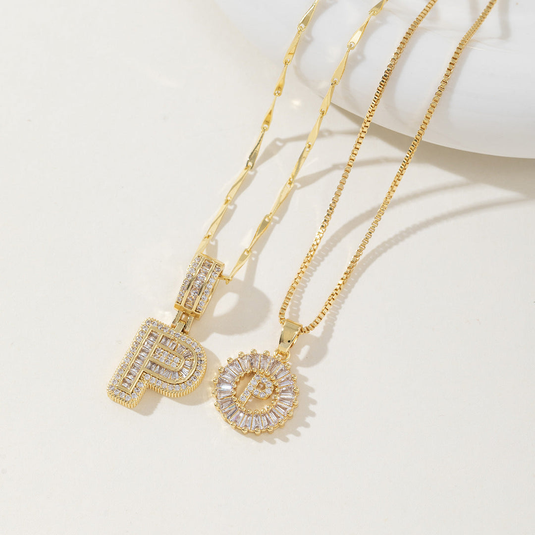 AISHA™ - Elegant 2-Pack Initial Letter Pendant Necklaces - Maison Léa &amp; Lou