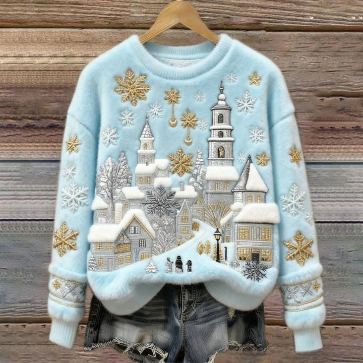 COZY™ | Winter Village Fluffy Christmas Sweater - Maison Léa &amp; Lou