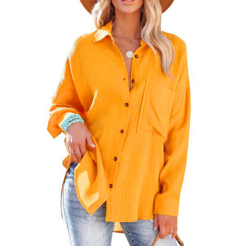 WOLLY™ | Casual Button Down Long Sleeve Blouse - Maison Léa &amp; Lou