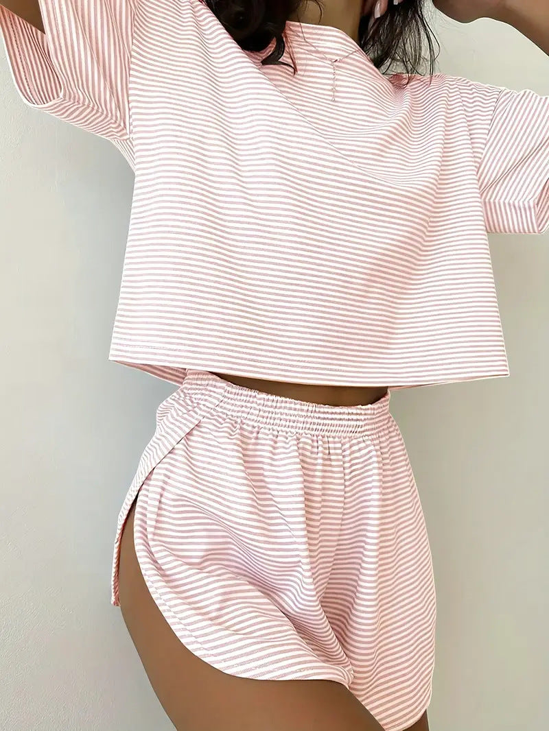 RIZALINA™ – Comfy Short Sleeve Loungewear Co-ord - Maison Léa &amp; Lou