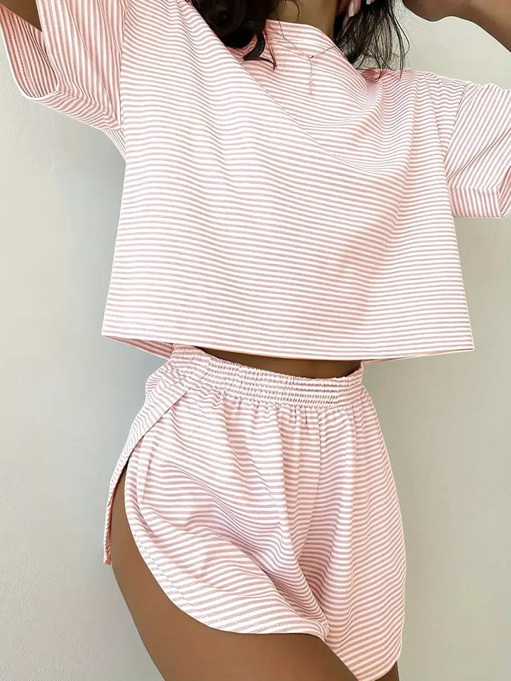 RIZALINA™ – Comfy Short Sleeve Loungewear Co-ord - Maison Léa &amp; Lou