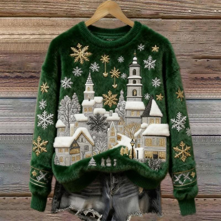 COZY™ | Winter Village Fluffy Christmas Sweater - Maison Léa &amp; Lou