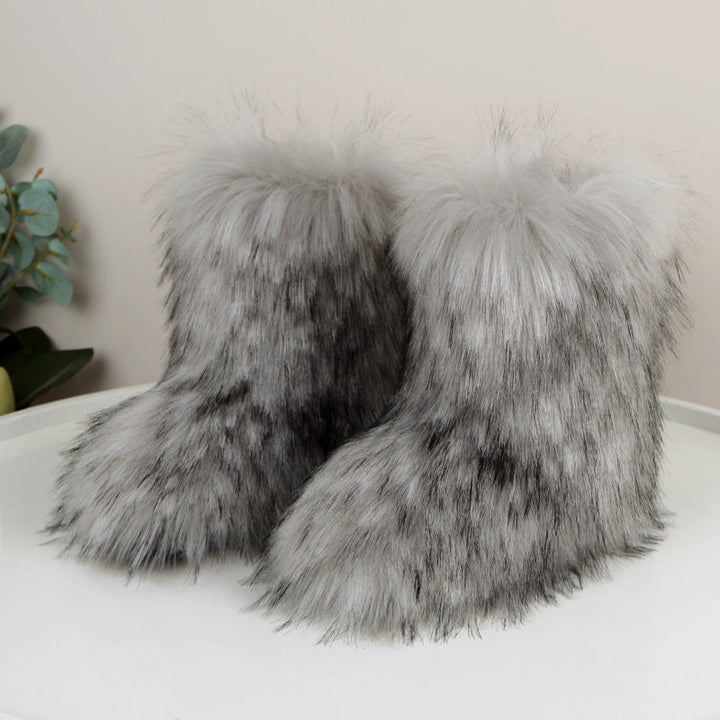 HIRA™ - Chic Trendy Furry Mid Length Winter Boots - Maison Léa &amp; Lou