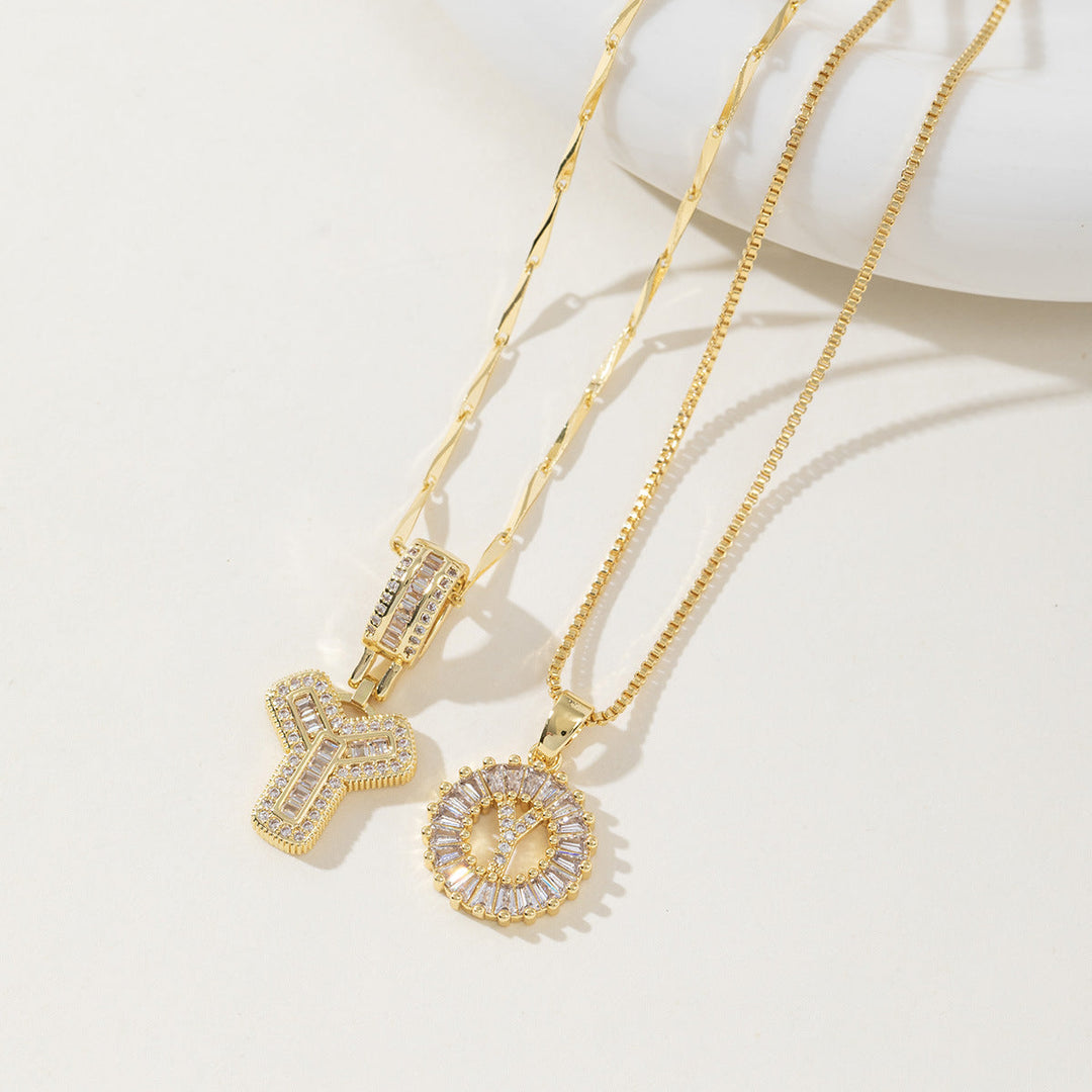 AISHA™ - Elegant 2-Pack Initial Letter Pendant Necklaces - Maison Léa &amp; Lou
