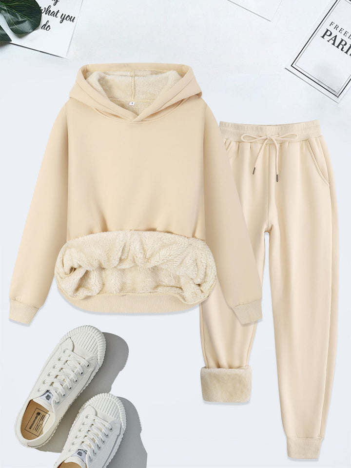 FORDA™ - Cozy Solid Color Hoodie and Drawstring Pants Set