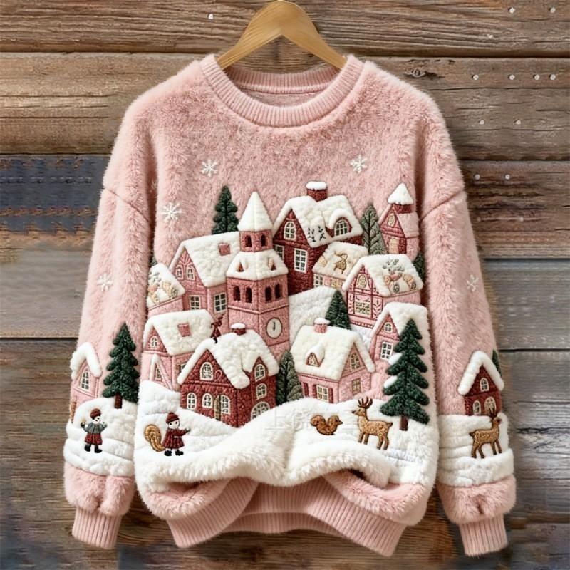 COZY™ | Winter Village Fluffy Christmas Sweater - Maison Léa & Lou