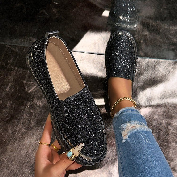 JAMILA™ - Chic Glitter Decorated Slip-On Loafers - Maison Léa & Lou