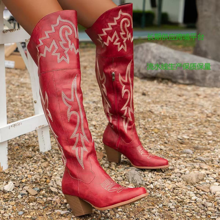 CHEYENNE™ –  Classic Over-the-Knee Cowboy Boots - Maison Léa &amp; Lou