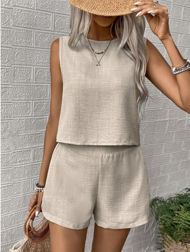 CLARISSE™ - Chic Sleeveless Tank &amp; Shorts Set