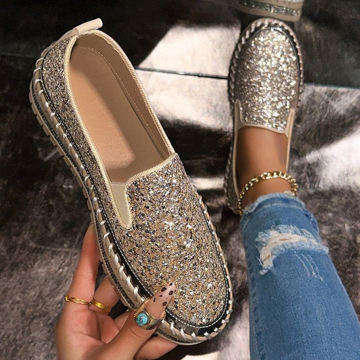 JAMILA™ - Chic Glitter Decorated Slip-On Loafers - Maison Léa &amp; Lou