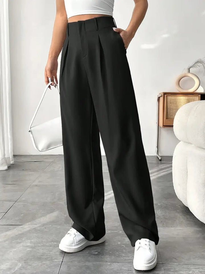 BELISIMA™ – Elegant Pleated Wide-Leg Office Trouser - Maison Léa &amp; Lou