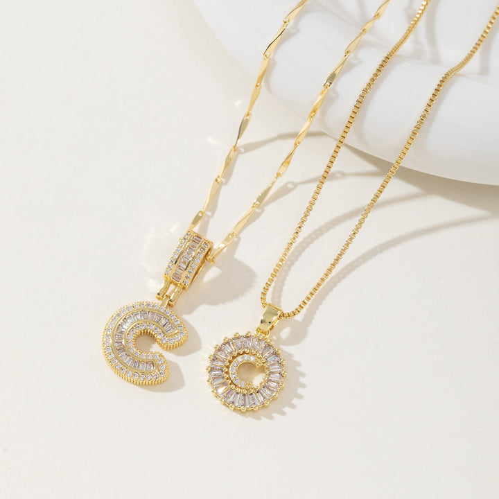 AISHA™ - Elegant 2-Pack Initial Letter Pendant Necklaces - Maison Léa &amp; Lou