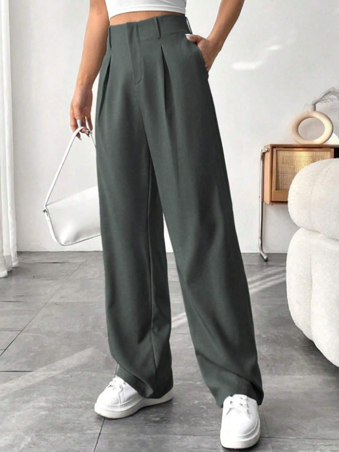 BELISIMA™ – Elegant Pleated Wide-Leg Office Trouser - Maison Léa &amp; Lou