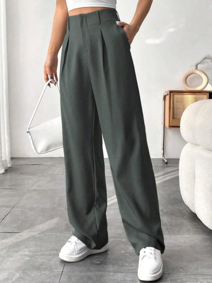 BELISIMA™ – Elegant Pleated Wide-Leg Office Trouser - Maison Léa &amp; Lou