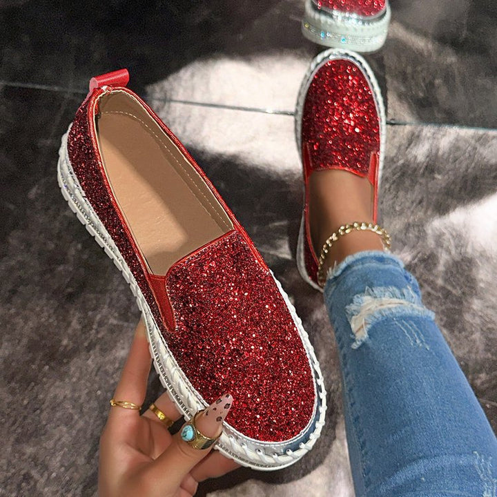 JAMILA™ - Chic Glitter Decorated Slip-On Loafers - Maison Léa &amp; Lou