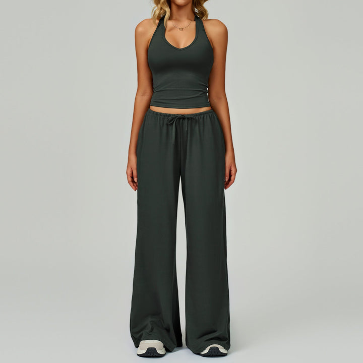 DINGDING™ - Casual Crop Tank Top and Wide Leg Pants Set