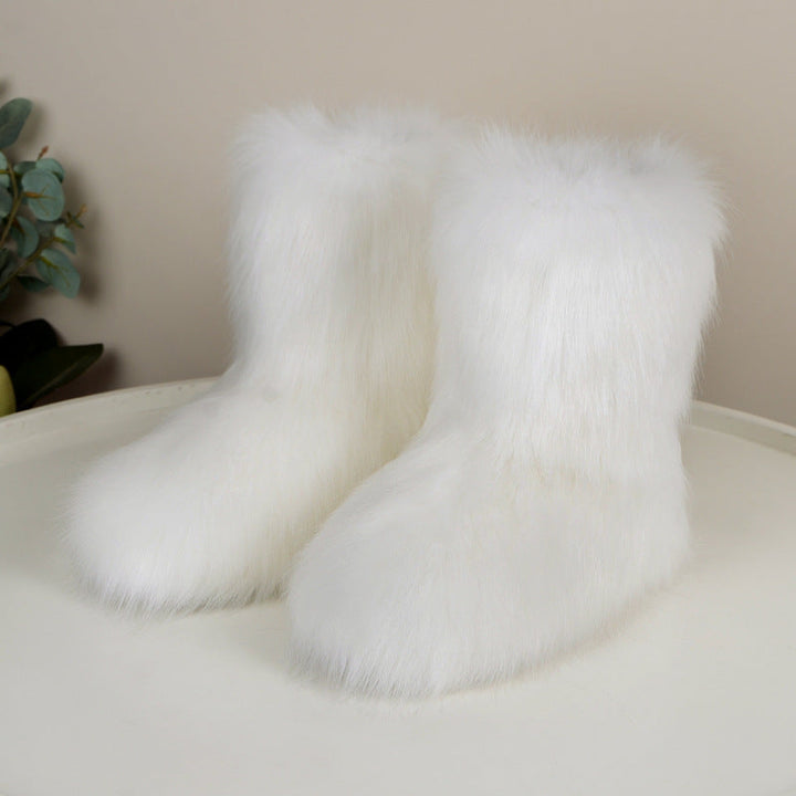 HIRA™ - Chic Trendy Furry Mid Length Winter Boots - Maison Léa &amp; Lou