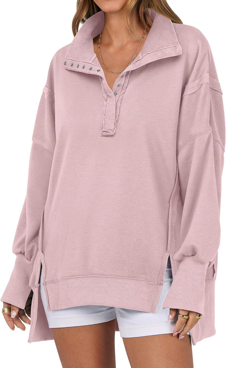KAYLIE™ - Chic Oversized Button-Up Sweatshirt - Maison Léa &amp; Lou