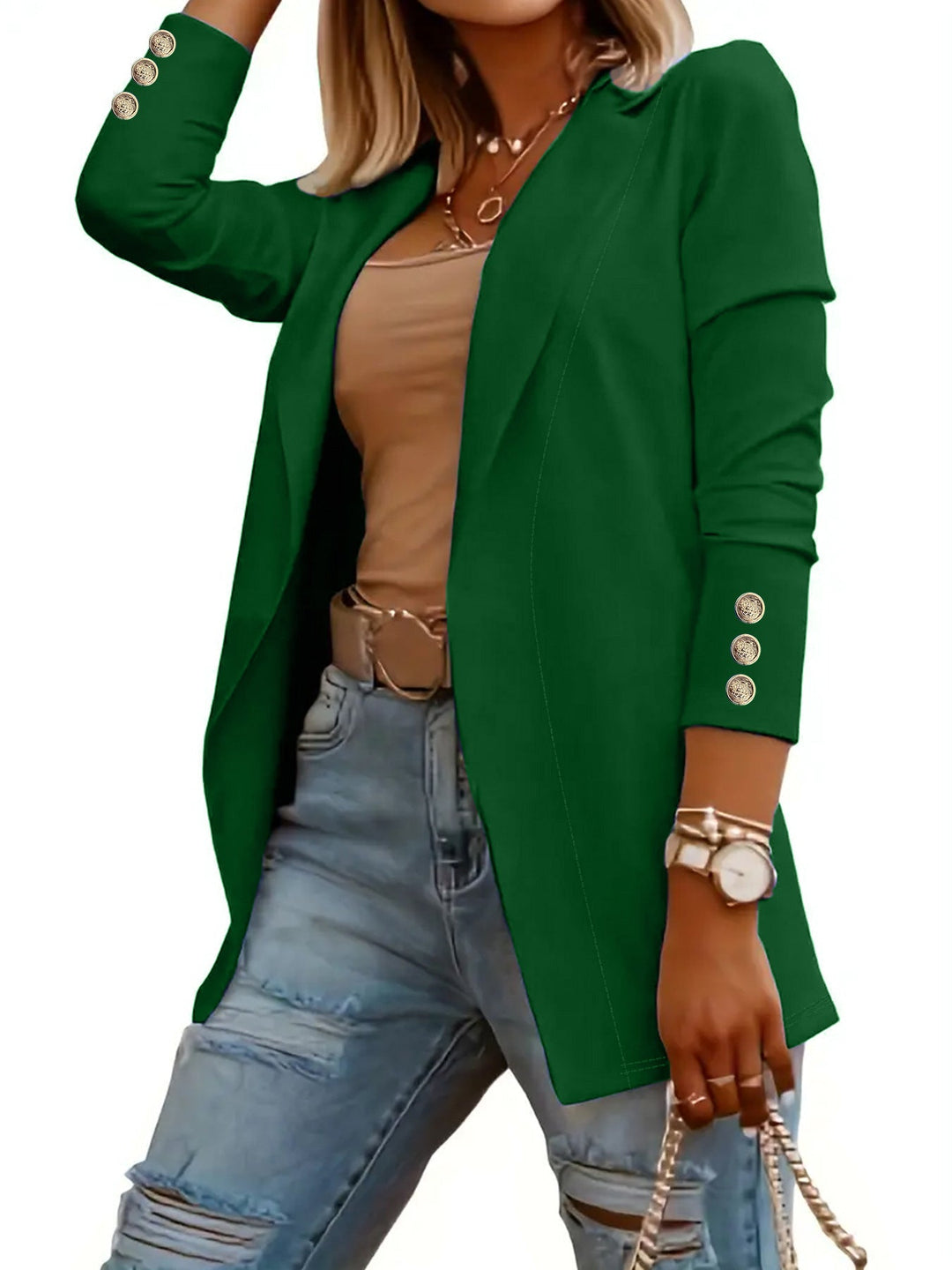 ODIN™ - Casual Long Sleeve Open Front Blazer - Maison Léa &amp; Lou