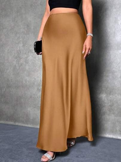 FIONA™ - Satin High-Waist Skirt - Maison Léa &amp; Lou