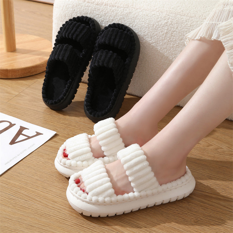 SIRA™ – Cozy Fluffy Open-Toe Home Slippers - Maison Léa & Lou