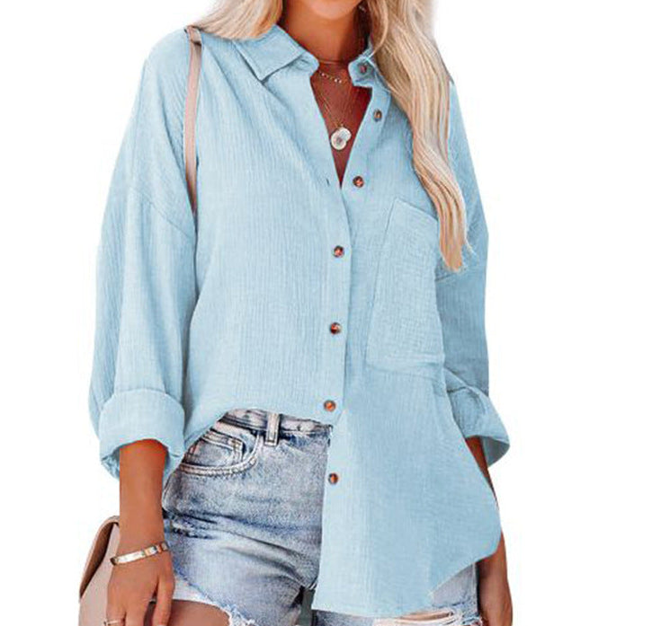 WOLLY™ | Casual Button Down Long Sleeve Blouse - Maison Léa & Lou