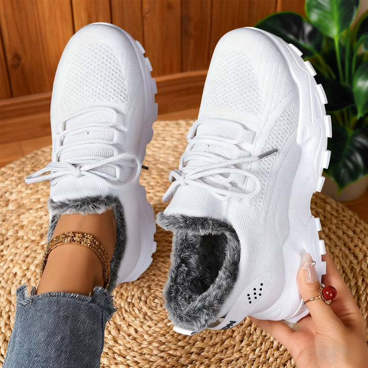 BRYDEE™ - Casual Fleece Lace-Up Lightweight Sneakers - Maison Léa &amp; Lou
