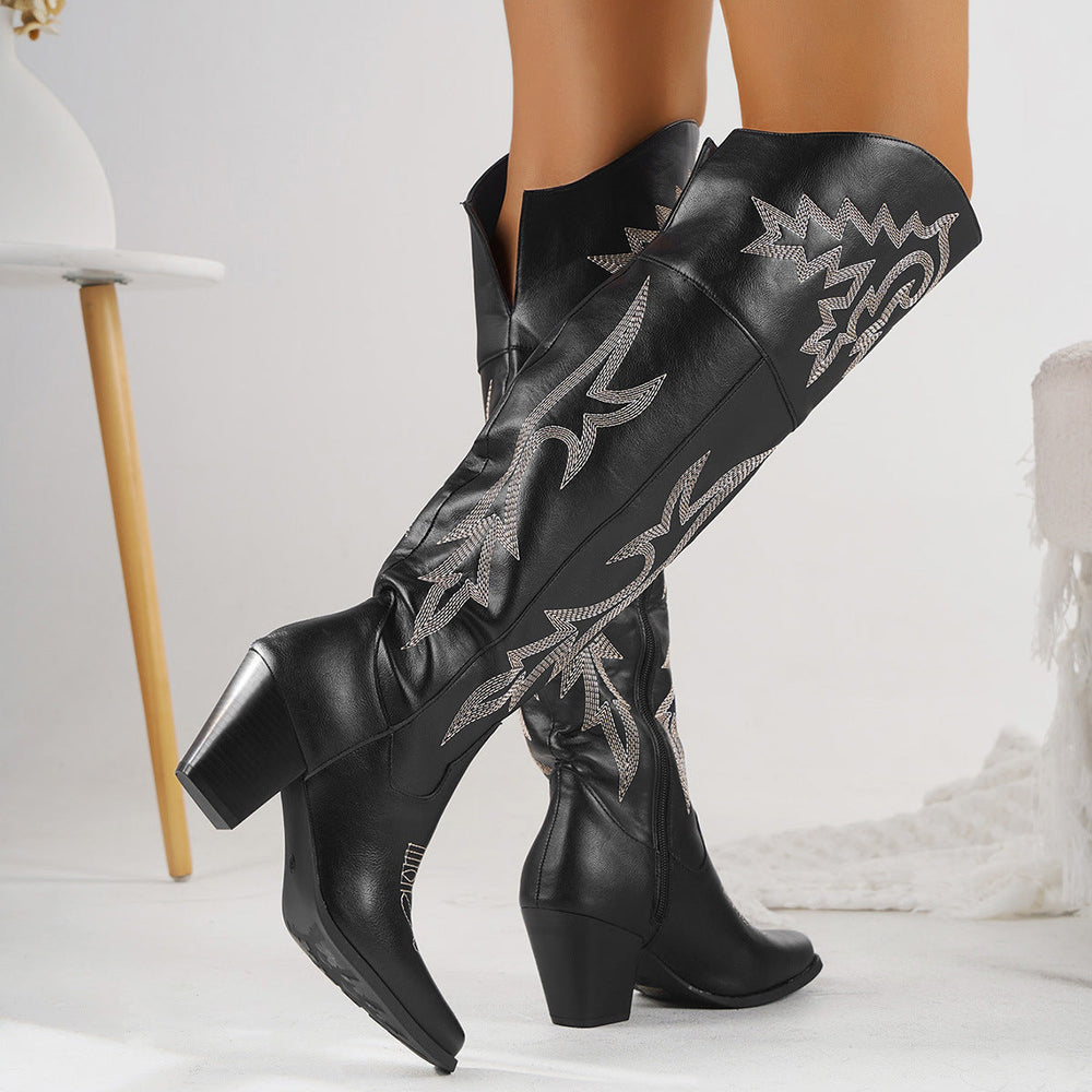 CHEYENNE™ –  Classic Over-the-Knee Cowboy Boots - Maison Léa & Lou