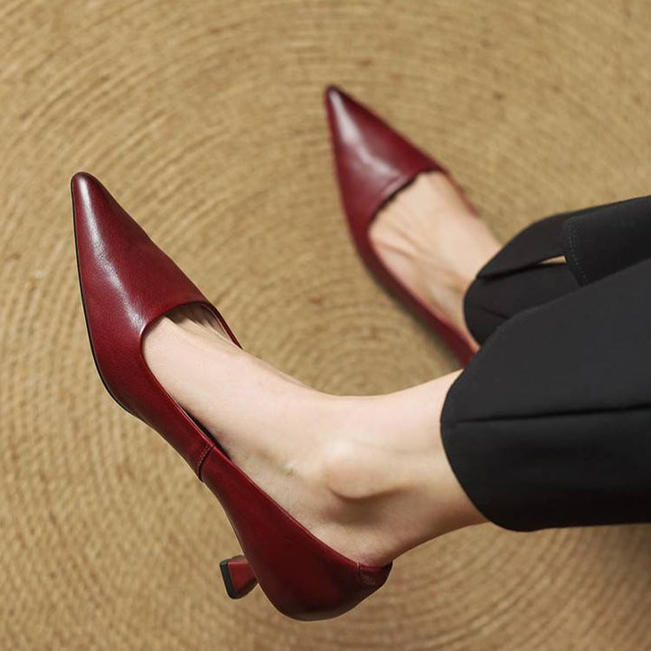 Sarah | Refined Pointed Toe Leather Pumps