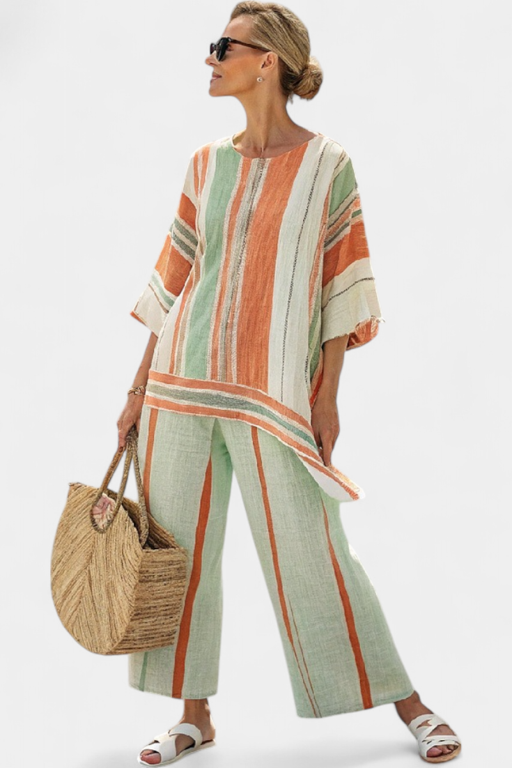 Bellmere | Elegant Asymmetrical Top &amp; Wide-Leg Pants - Maison Léa &amp; Lou