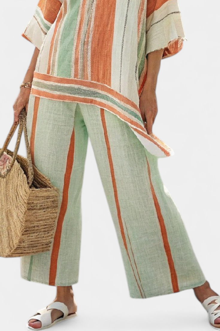 Bellmere | Elegant Asymmetrical Top &amp; Wide-Leg Pants - Maison Léa &amp; Lou