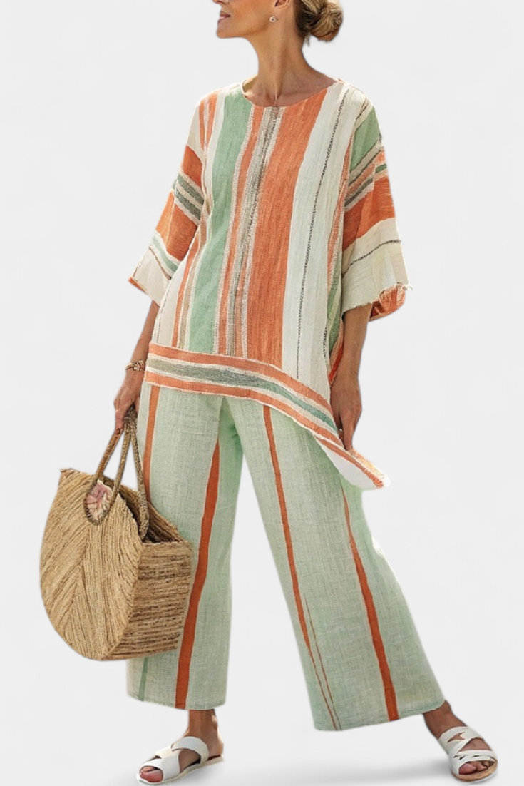 Bellmere | Elegant Asymmetrical Top & Wide-Leg Pants - Maison Léa & Lou