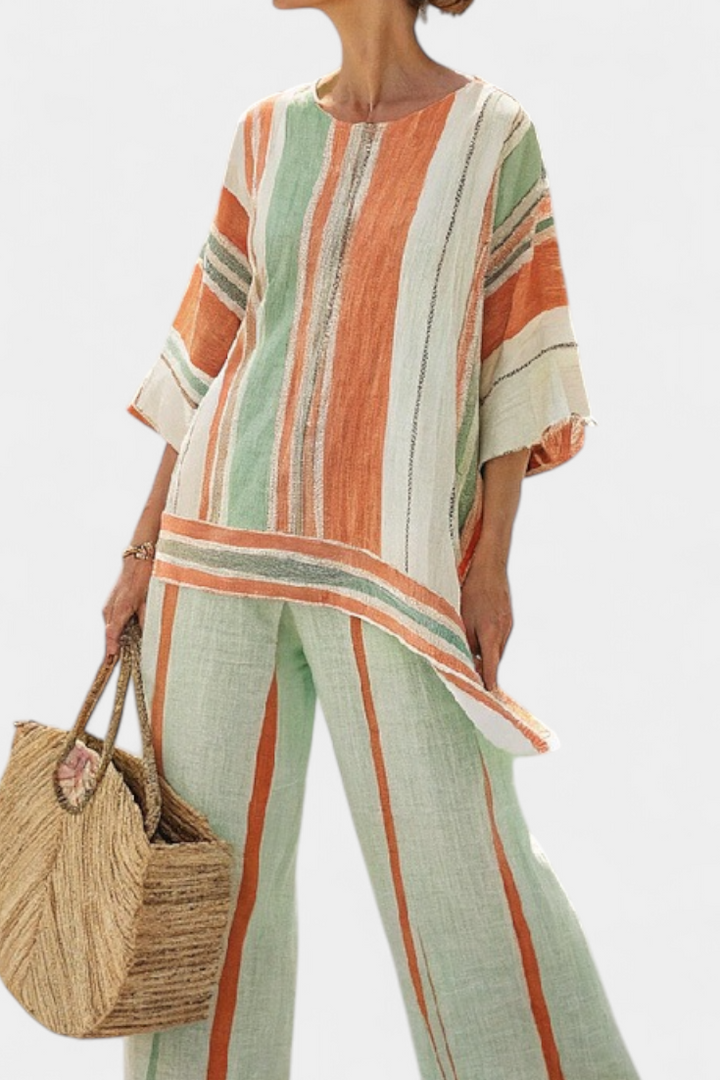 Bellmere | Elegant Asymmetrical Top &amp; Wide-Leg Pants - Maison Léa &amp; Lou