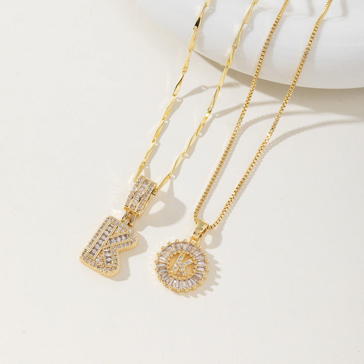 AISHA™ - Elegant 2-Pack Initial Letter Pendant Necklaces - Maison Léa &amp; Lou