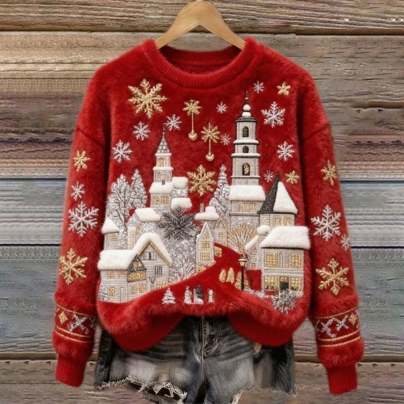 COZY™ | Winter Village Fluffy Christmas Sweater - Maison Léa & Lou
