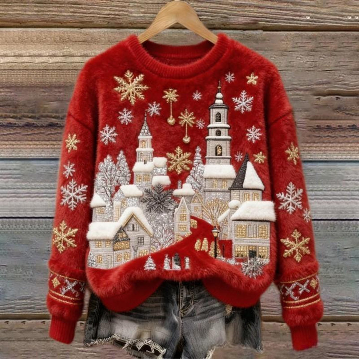 COZY™ | Winter Village Fluffy Christmas Sweater - Maison Léa &amp; Lou
