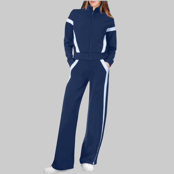 QASU™ - Casual Long Sleeve Top and Sweatpants Set - Maison Léa &amp; Lou
